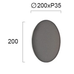 LED Επιτοίχιο Φωτιστικό Μεταλλικό Τσιμέντο 5W Ø200 KYKLOS VIOKEF