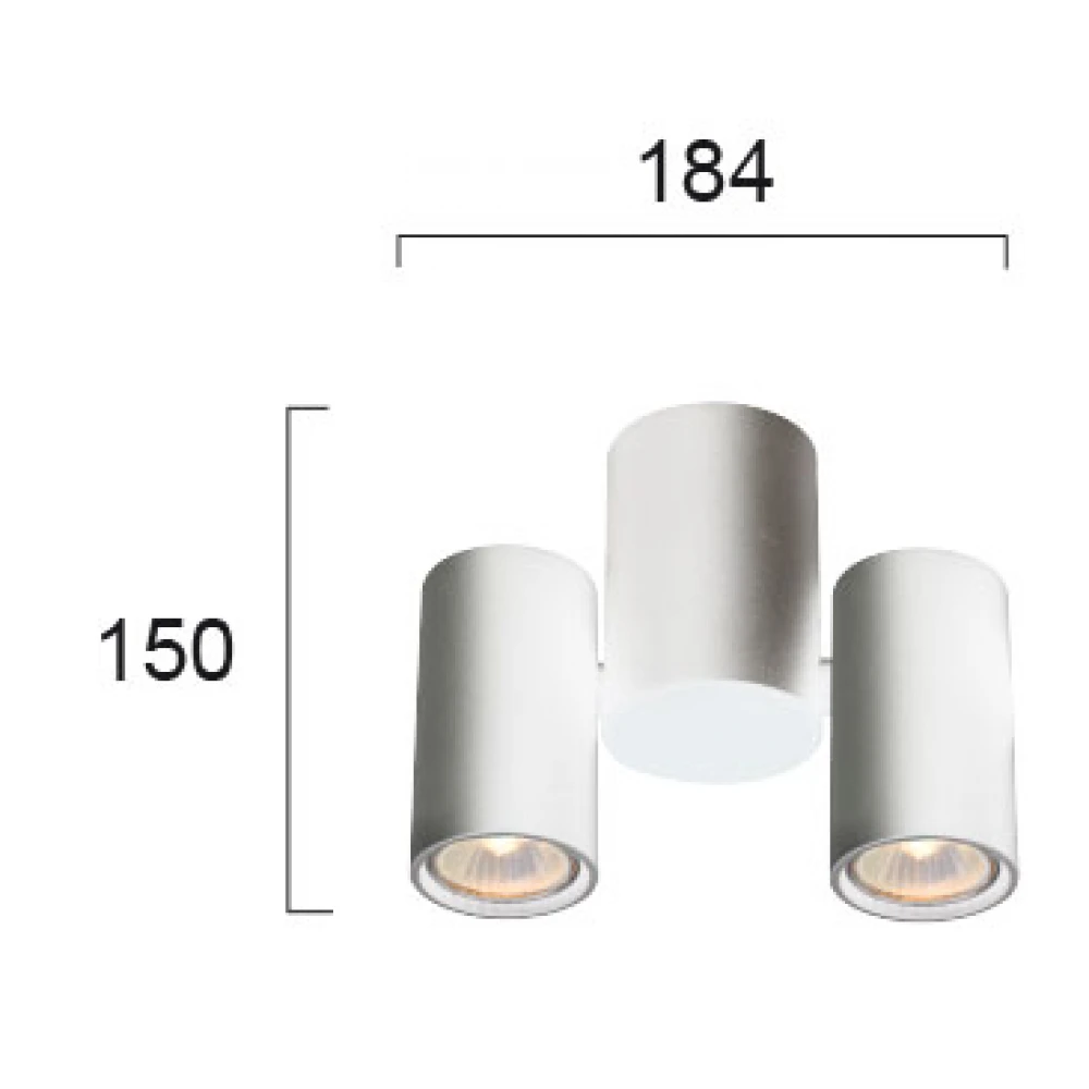 Σποτ Δίφωτο Οροφής Σε Λευκό Χρώμα 2x GU10 Η:150 Nobby VIOKEF