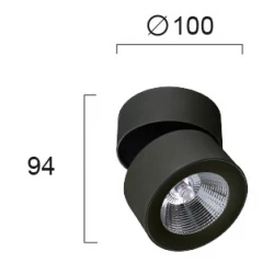 LED Φωτιστικό Σποτ Σε Μαύρο 11W 3000K, Moris VIOKEF