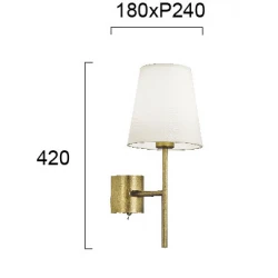 Απλίκα Σε Χρυσό Χρώμα Με Λευκό Καπέλο 1x E27 40W SONIA - Viokef