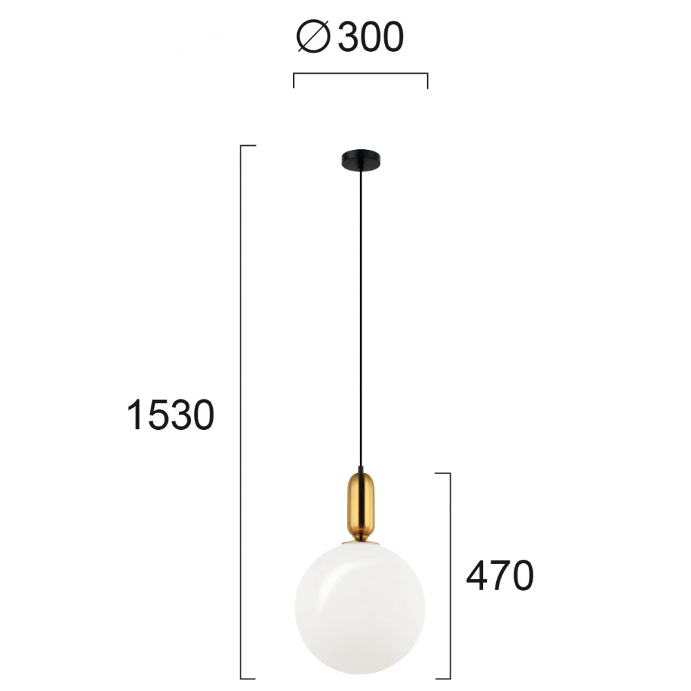 Κρεμαστό Φωτιστικό Μονόφωτο Σε Χρυσό Ø30cm 1x E27 40W max NEPTUNE - Viokef