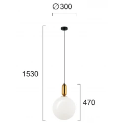 Κρεμαστό Φωτιστικό Μονόφωτο Σε Χρυσό Ø30cm 1x E27 40W max NEPTUNE - Viokef