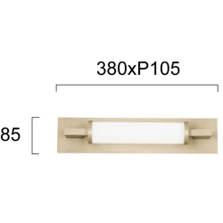 Μοντέρνο Φωτιστικό Μπάνιου με Ενσωματωμένο LED 9W και Θερμό Λευκό Φως Σαμπανιζέ 38x8.5εκ. VIOKEF