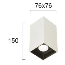 LED Σποτ Οροφής Σε Λευκό SQUARE L:76 X H:150 12W GLAM- Viokef