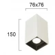 LED Σποτ Οροφής Σε Λευκό SQUARE L:76 X H:150 12W GLAM- Viokef