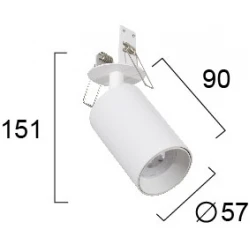 Σποτ Οροφής Χωνευτό Σε Λευκό 1X GU10 13W MAX STAGE VIOKEF
