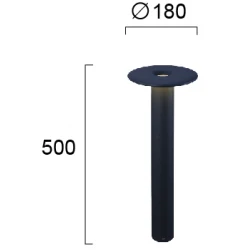 LED Στύλος Κήπου 500cm 10W 3000K IP54 Kea - Viokef