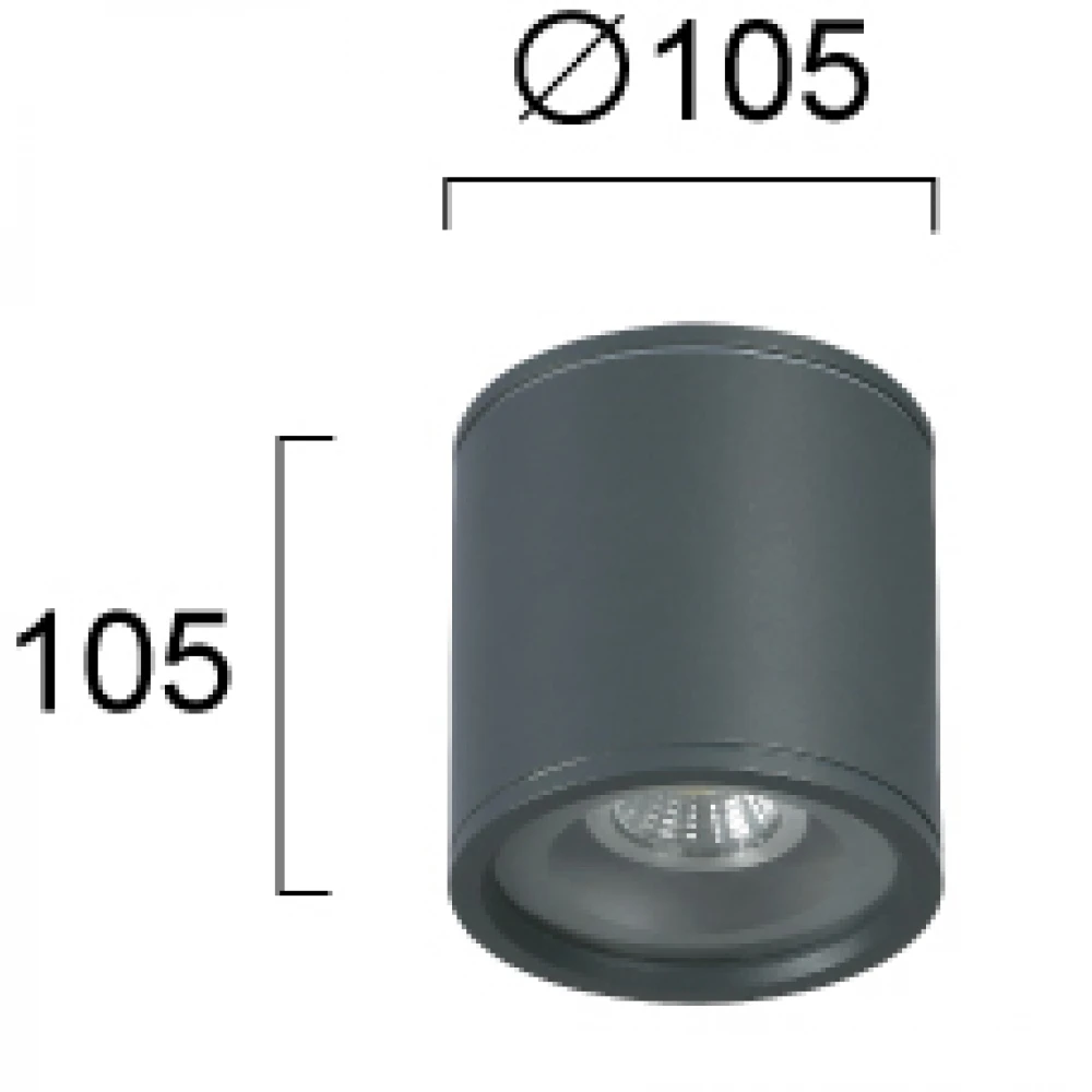 Φωτιστικό Οροφής Ανθρακί 1xGU10 IP54 Calista - VIOKEF