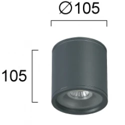 Φωτιστικό Οροφής Ανθρακί 1xGU10 IP54 Calista - VIOKEF