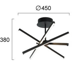 LED Φωτιστικό Οροφής Dimmable Μαύρο 30W Ray