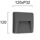 Aπλίκα Aνθρακί Square LED 3W IP65 L:120 Cop - Viokef