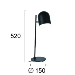 Πορτατίφ Μαύρο Μεταλλικό 1xE27 Lina Viokef