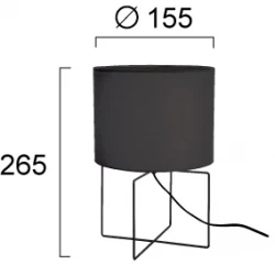 Επιτραπέζιο Φωτιστικό Σε Μαύρο Χρώμα E27 Rondo VIOKEF