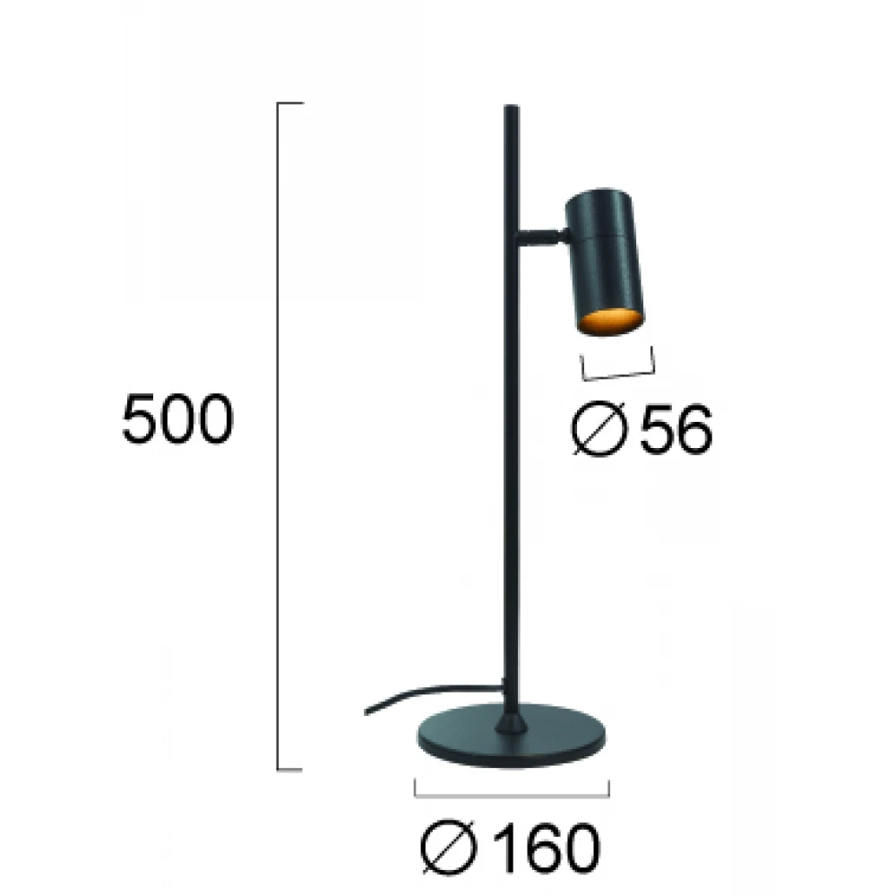 Πορτατίφ Μαύρο Μεταλλικό 1xGU10 Sid Viokef