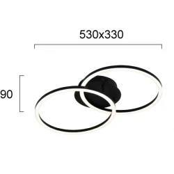 LED Φωτιστικό Οροφής 2/Φωτο Μαύρο 28W Livia