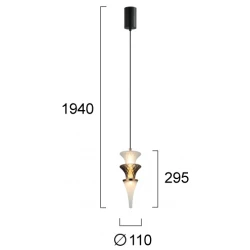 LED Κρεμαστό Φωτιστικό Μονόφωτο 7W h:295 Venera - Viokef