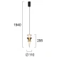 LED Κρεμαστό Φωτιστικό Μονόφωτο 7W h:295 Venera - Viokef