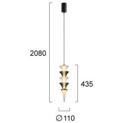 LED Κρεμαστό Φωτιστικό Μονόφωτο 12W h:435 Venera - Viokef