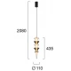 LED Κρεμαστό Φωτιστικό Μονόφωτο 12W h:435 Venera - Viokef