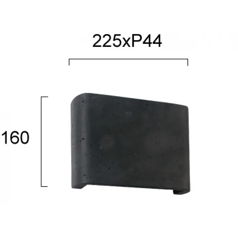 LED Φωτιστικό Τοίχου Από Τσιμέντο Μαύρο 7W IP65 CRI 94 Adalin - Viokef