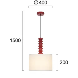 Κρεμαστί Φωτιστικό Μονόφωτο 1xE27 Μπορντώ Viridi - Viokef