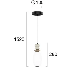 Κρεμαστό Φωτιστικό Μονόφωτο h:280 Gemma 7W 3000K Viokef