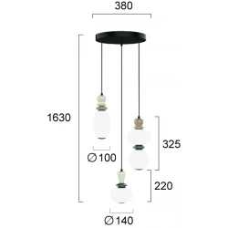Κρεμαστό Φωτιστικό LED 19W 3/Φωτο Gemma - Viokef