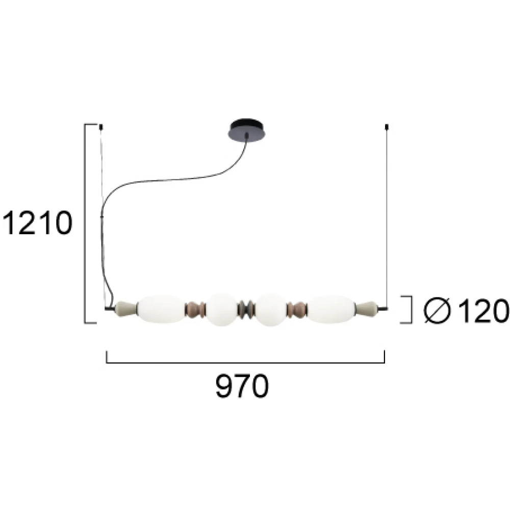 Κρεμαστό Φωτιστικό Ράγα Gemma 27W 3000K Viokef