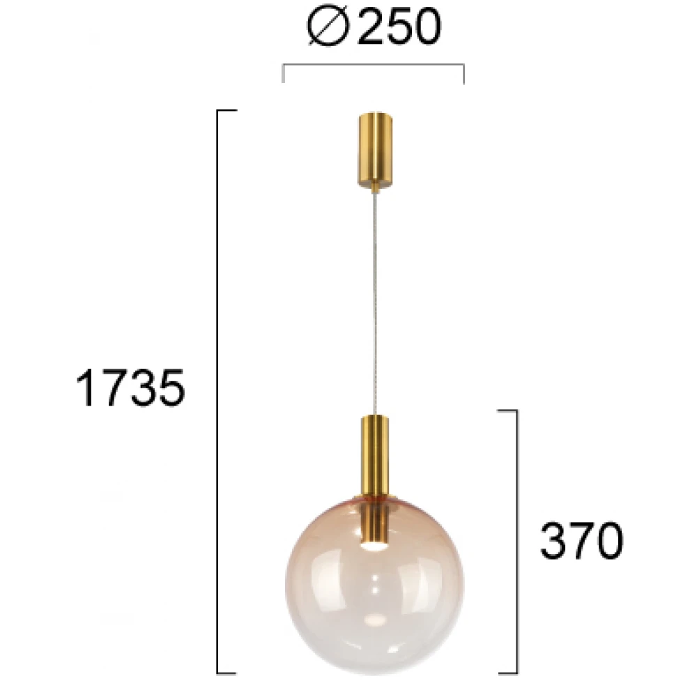 LED Κρεμαστό Φωτιστικό Μονόφωτο Μελί 4W Fosca  - Viokef