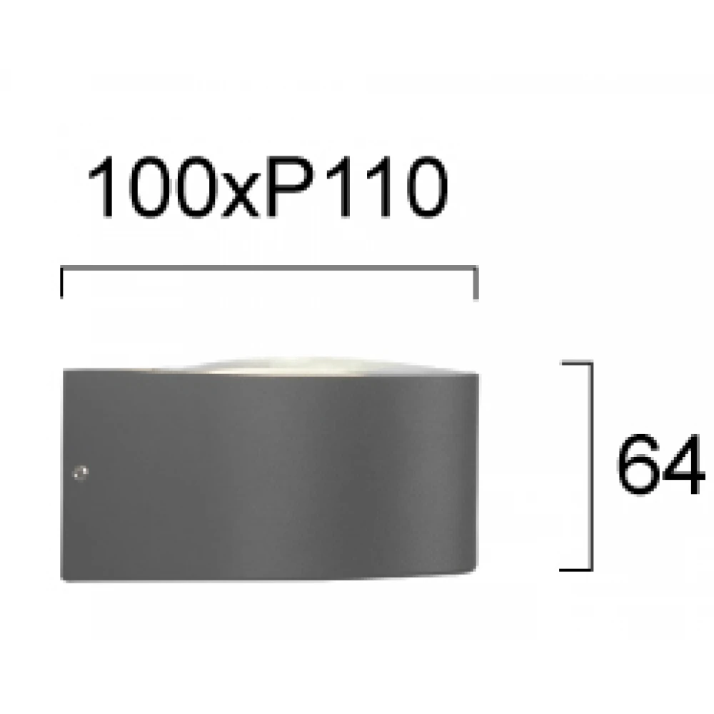 LED Απλίκα Αλουμινίου Ανθρακί 7W IP54 Mavenna Viokef