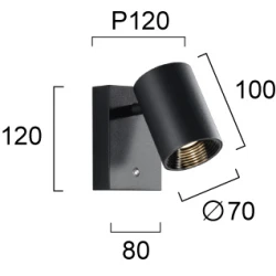 LED Φωτιστικό Τοίχου Μαύρο 8W 3000K Melina VIOKEF
