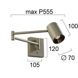 LED Φωτιστικό Τοίχου Ρυθμιζόμενο Λαδί 8W 3000K Melina VIOKEF