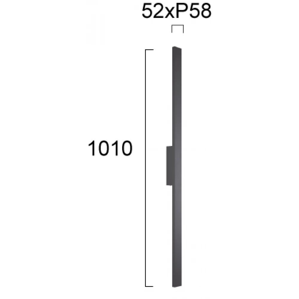 LED Φωτιστικό Τοίχου Εξωτερικού Χώρου H:1010 18W IP65 Ανθρακί Toscana - VIOKEF