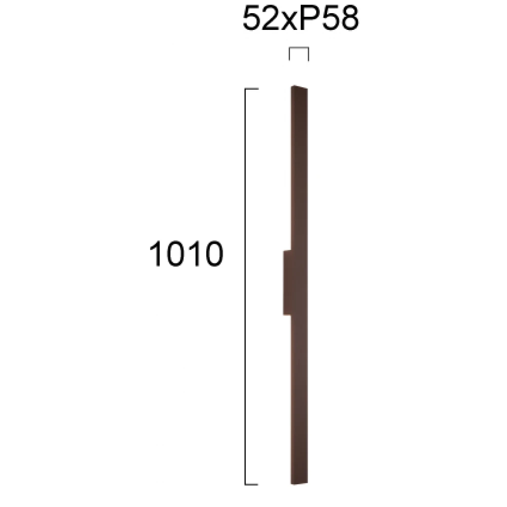 LED Φωτιστικό Τοίχου Εξωτερικού Χώρου H:1010 18W IP65 Καφέ Toscana - VIOKEF