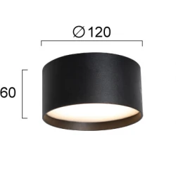 Φωτιστικό Οροφής Μαύρο 15W Gabriel - Viokef