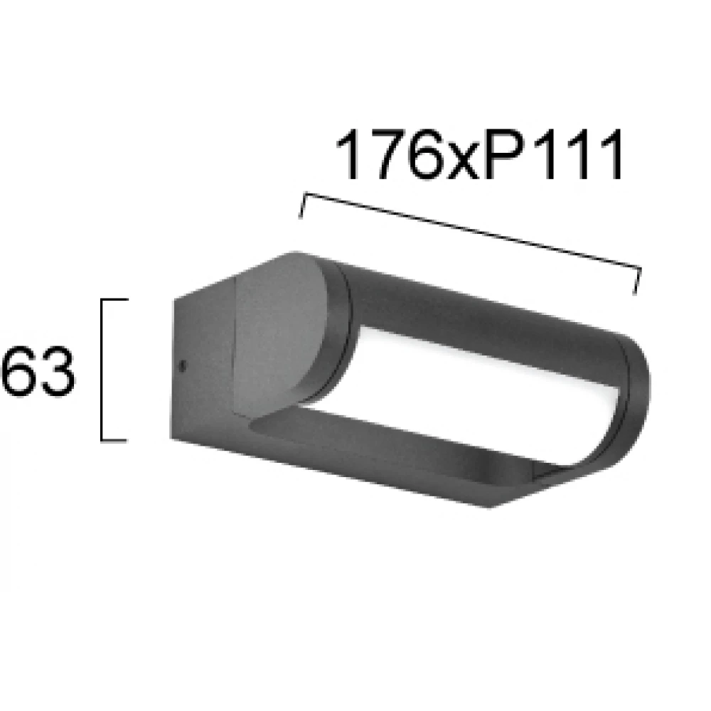 LED Φωτιστικό Τοίχου Εξωτερικού Χώρου 12W IP65 Ανθρακί Randal - VIOKEF