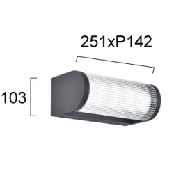 LED Φωτιστικό Τοίχου Εξωτερικού Χώρου 12W IP65 Ανθρακί Monaco - VIOKEF