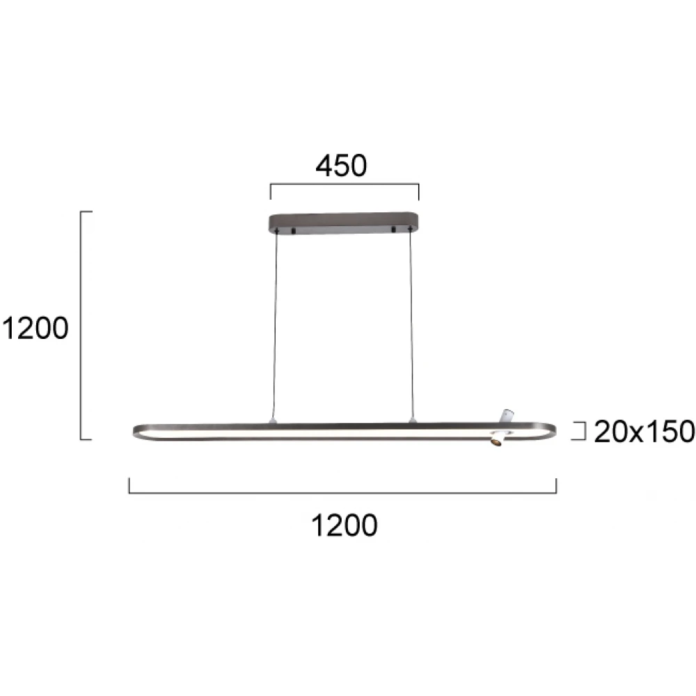 Κρεμαστό Φωτιστικό Ράγα Valeria 49W 3000K - VIOKEF