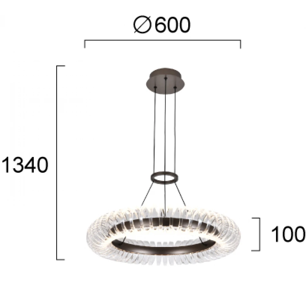 Κρεμαστό Φωτιστικό Alba 39W 3000K - VIOKEF