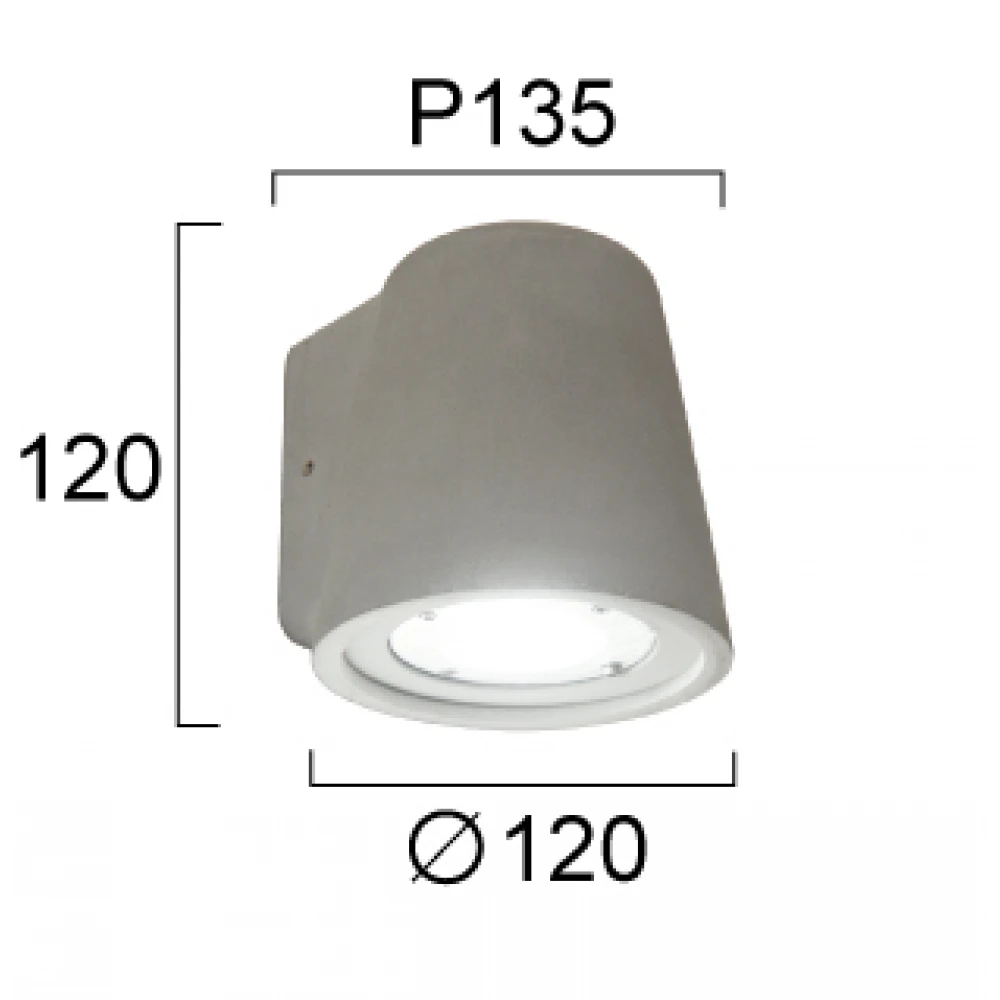 Επιτοίχιο Εξωτερικό Σποτ GU10 IP65 Γκρι IP65 Kiara Viokef