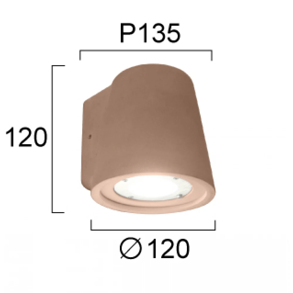 Επιτοίχιο Εξωτερικό Σποτ GU10 IP65 Terracotta IP65 Kiara Viokef