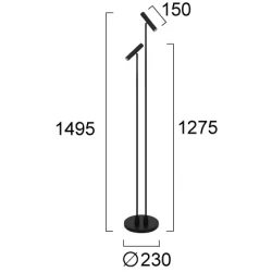 LED Φωτιστικό Δαπέδου Μαύρο 7W Pery- Viokef