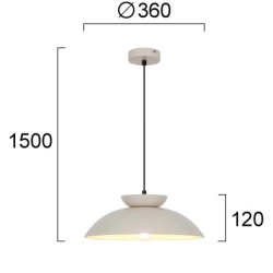 Κρεμαστό Φωτιστικό Μονόφωτο Μπεζ E27 Superb - VIOKEF