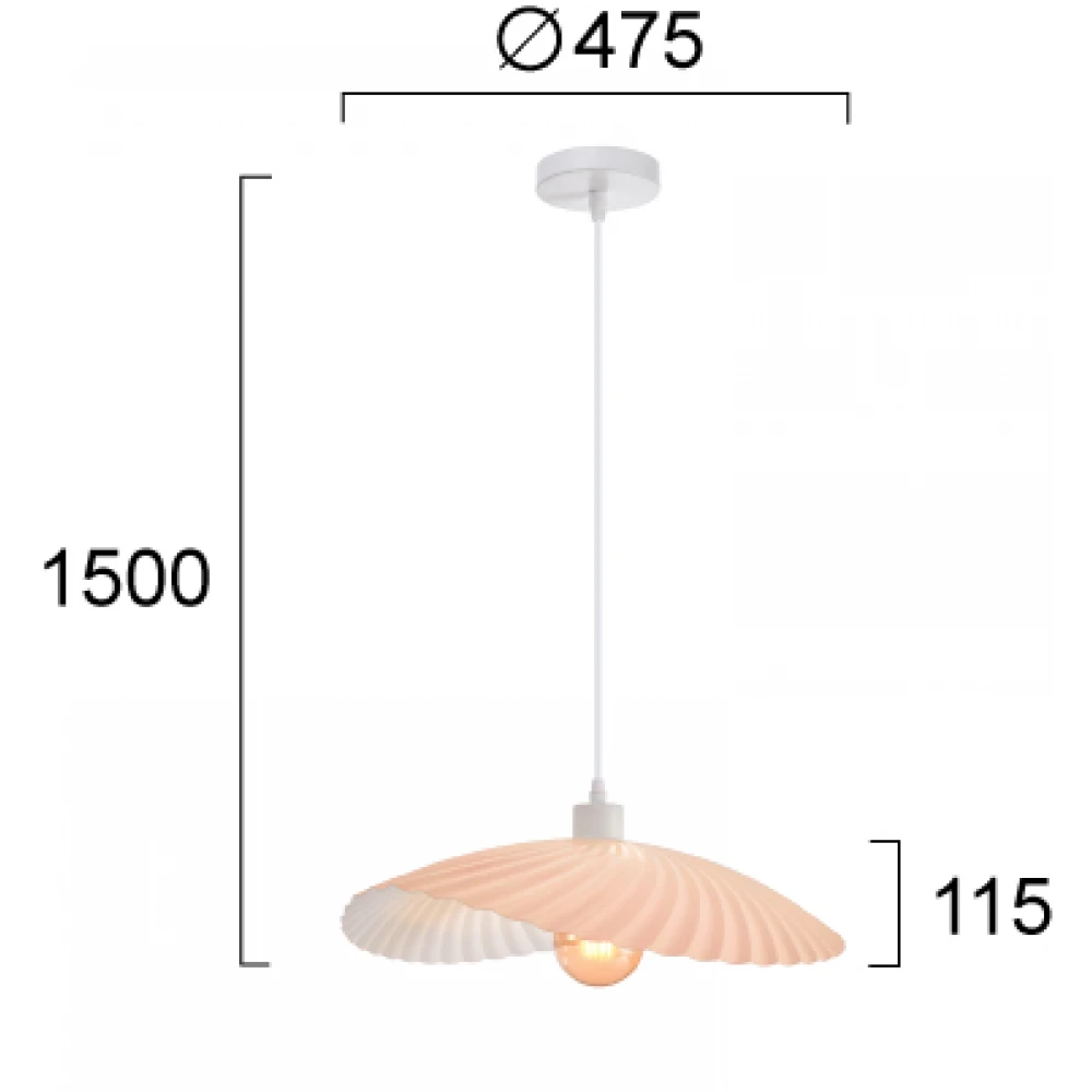 Κρεμαστό Φωτιστικό Μονόφωτο Ροζ Dance 1xE27 - Viokef