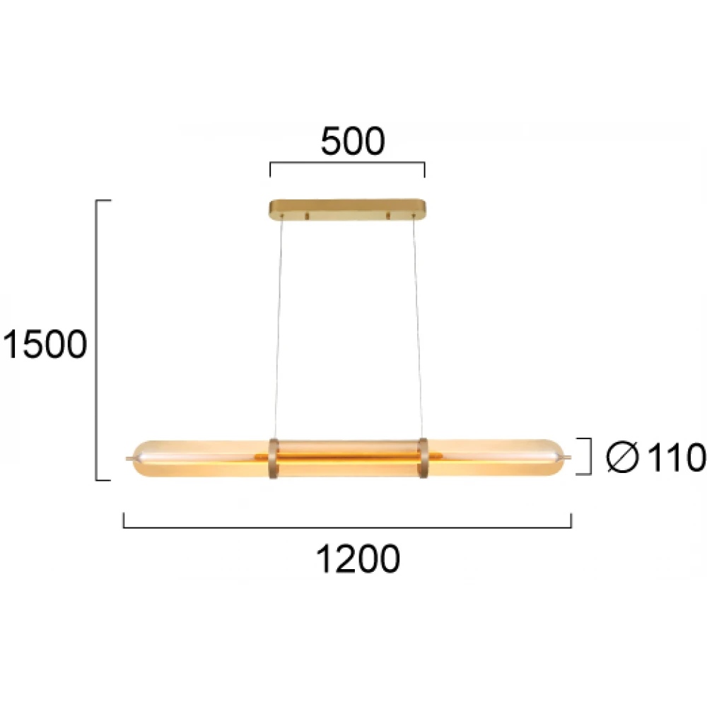 Κρεμαστό Φωτιστικό Ράγα Χρυσή 34W Eliana Viokef