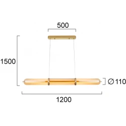 Κρεμαστό Φωτιστικό Ράγα Χρυσή 34W Eliana Viokef