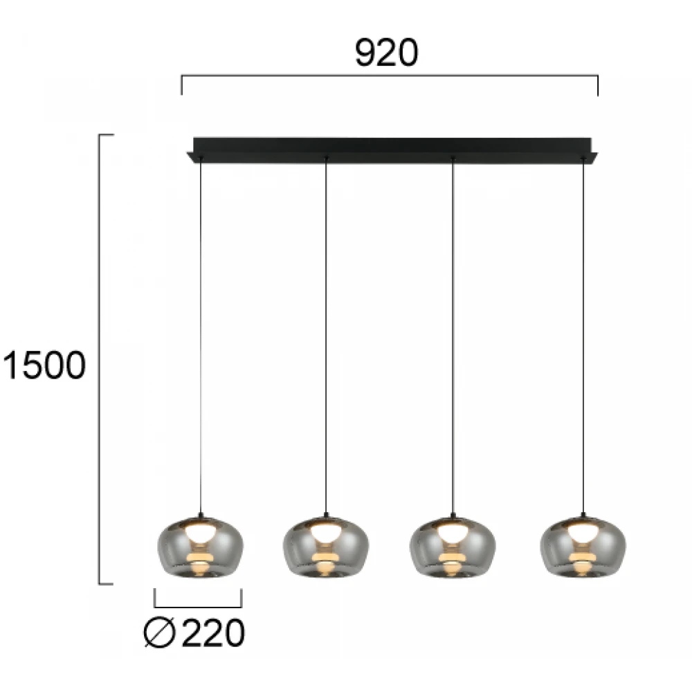 LED Κρεμαστό Φωτισιτκό Ράγα 44W Nadia - Viokef