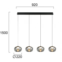 LED Κρεμαστό Φωτισιτκό Ράγα 44W Nadia - Viokef