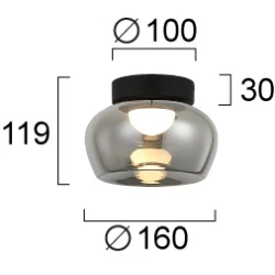 LED Φωτιστικό Οροφής Φυμέ D:160 Nadia VIOKEF