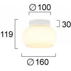 LED Φωτιστικό Οροφής Λευκό D:160 Nadia VIOKEF